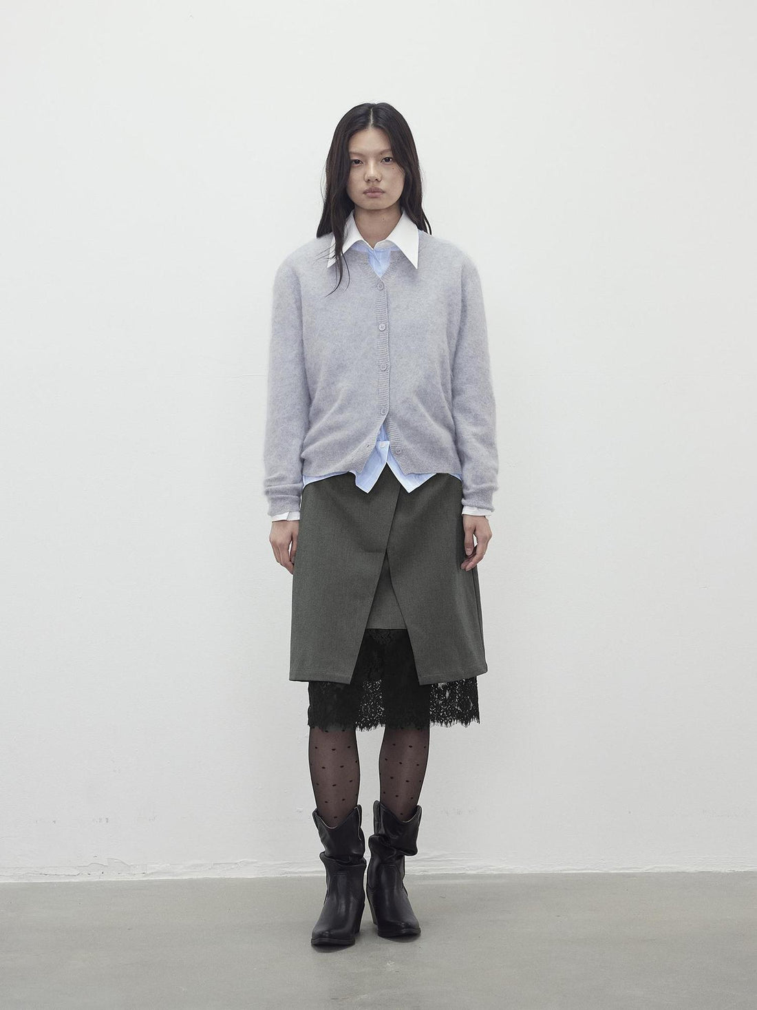 AFTADAWN Soft V-Neck Wool Cashmere Sweater