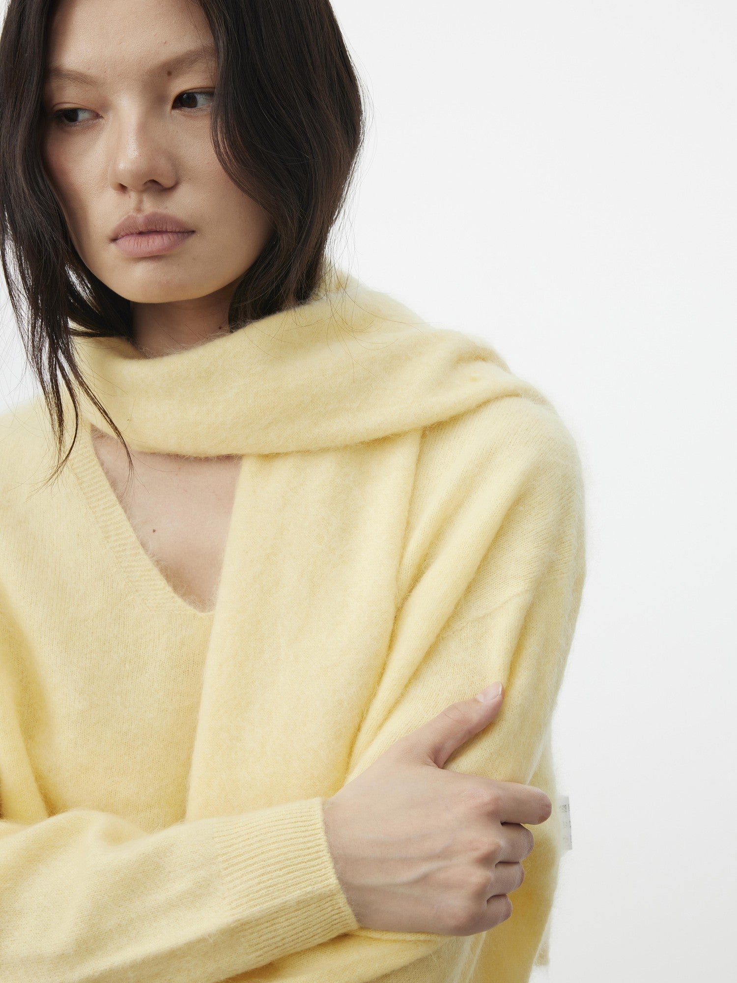 AFTADAWN Soft V-neck Knit Loose Fit Women&