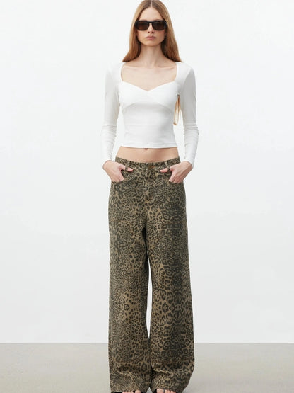 AFTADAWN Soft V-neck Slim Fit Cropped Top T-shirt