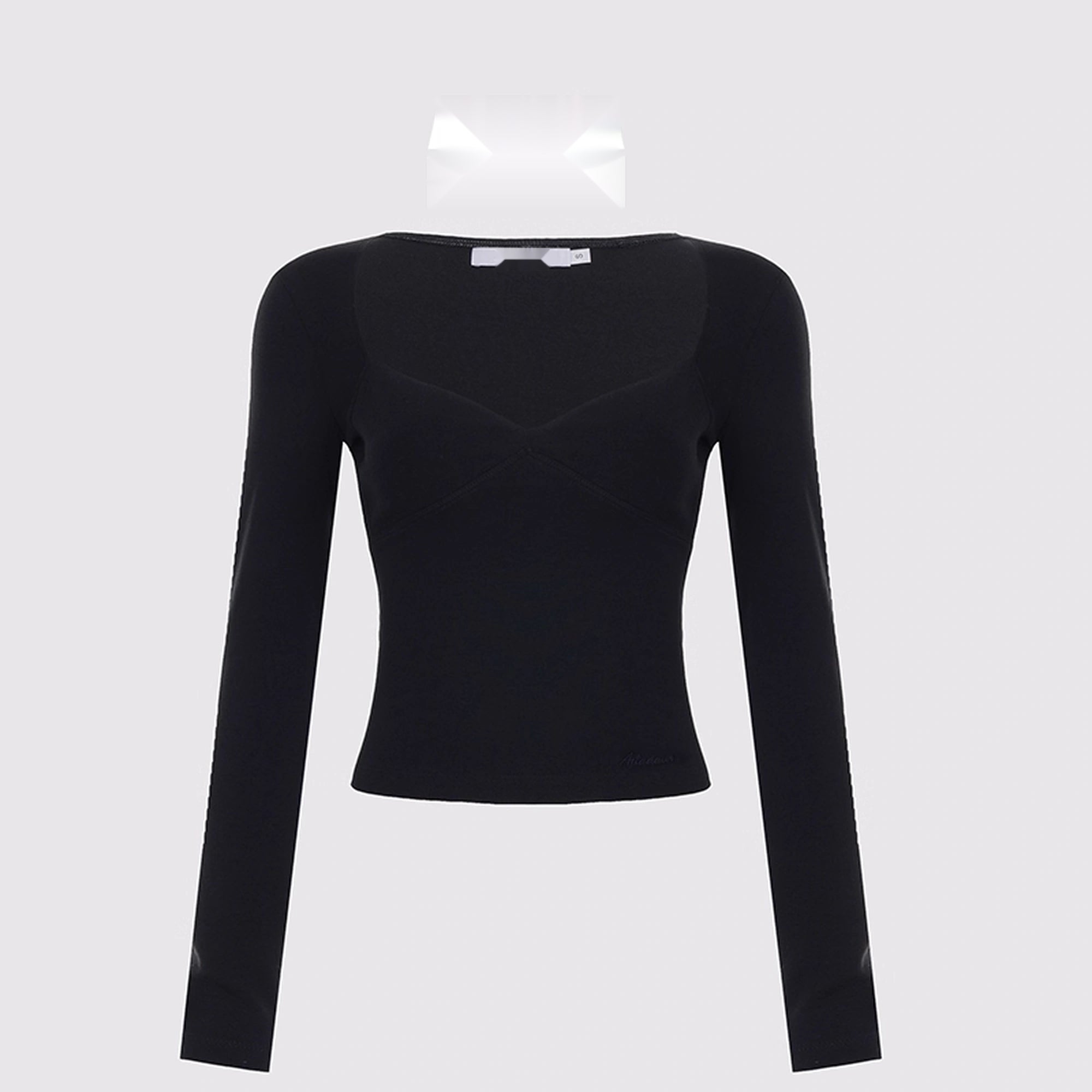 AFTADAWN_Soft_V-neck_Slim_Fit_Cropped_Top_MISSTT