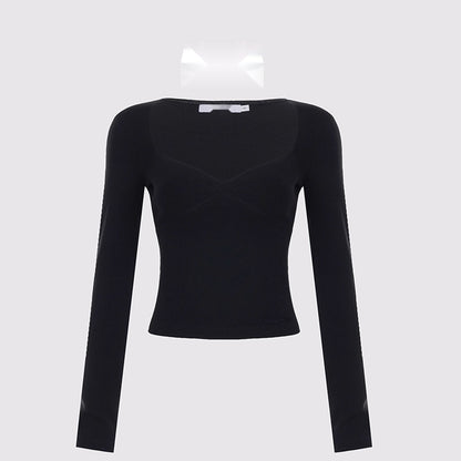 AFTADAWN_Soft_V-neck_Slim_Fit_Cropped_Top_MISSTT