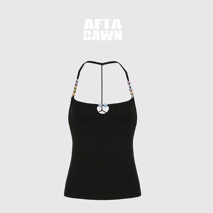 AFTADAWN_Solid_Backless_Beaded_Halter_Women&