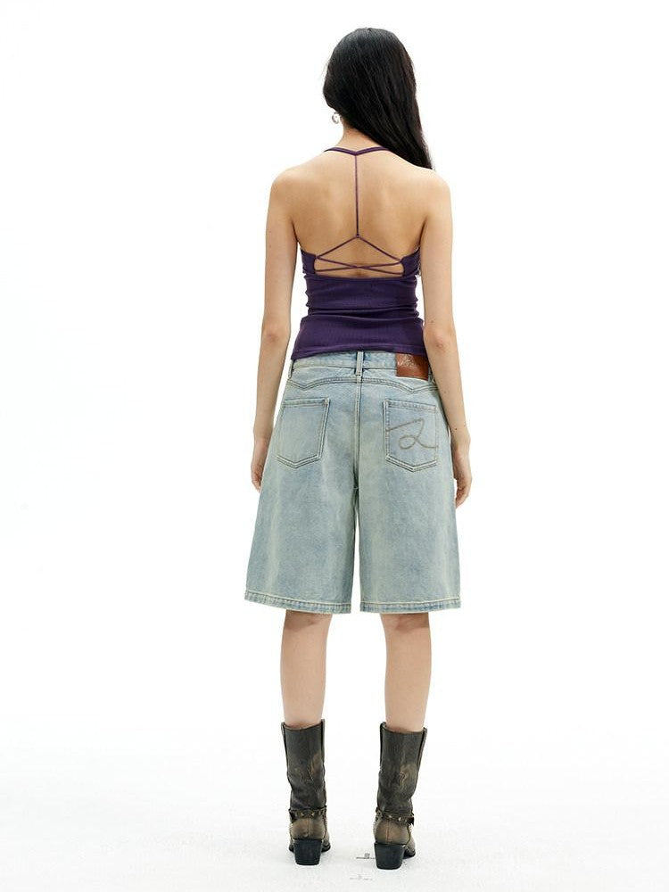 AFTADAWN Solid Backless Beaded Halter Women&
