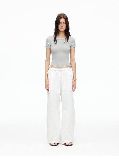 AFTADAWN Solid Breathable Quick Dry U Neck Women&