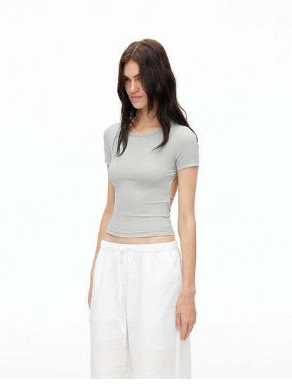 AFTADAWN Solid Breathable Quick Dry U Neck Women&