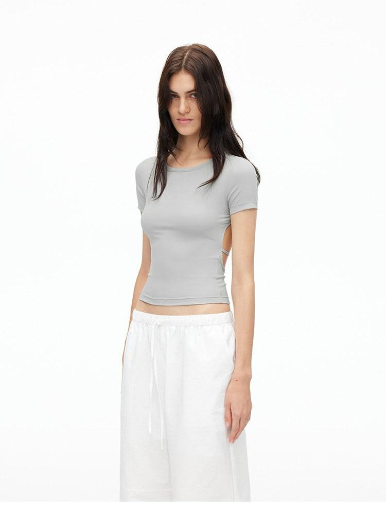 AFTADAWN Solid Breathable Quick Dry U Neck Women&