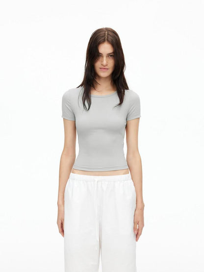 AFTADAWN Solid Breathable Quick Dry U Neck Women&