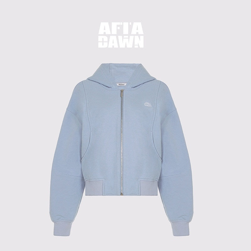 AFTADAWN_Solid_Hooded_Zip_Jacket_Micro_Flare_Pants_Women&