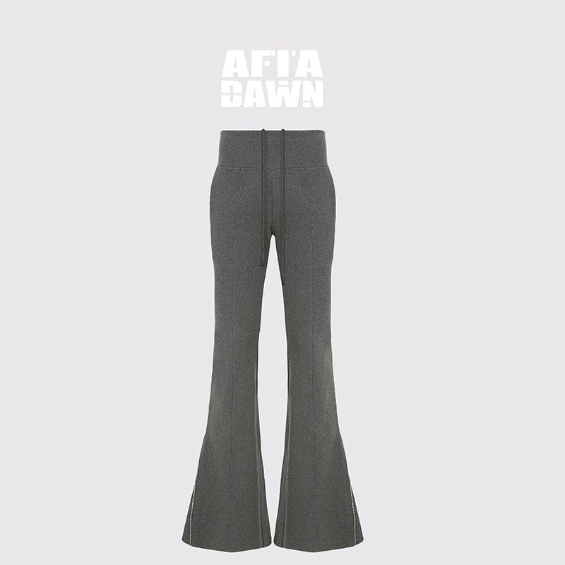 AFTADAWN_Solid_Hooded_Zip_Jacket_Micro_Flare_Pants_Women&