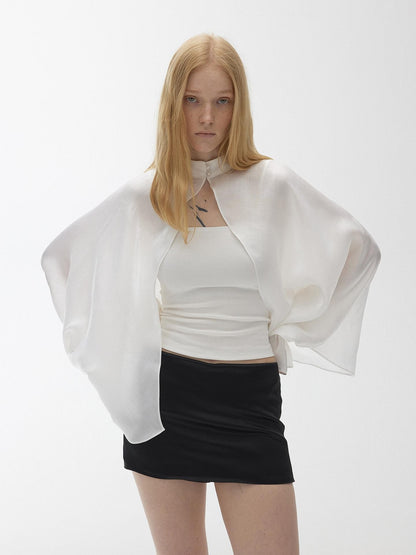 AFTADAWN Solid Lantern Sleeve Two Piece Women&