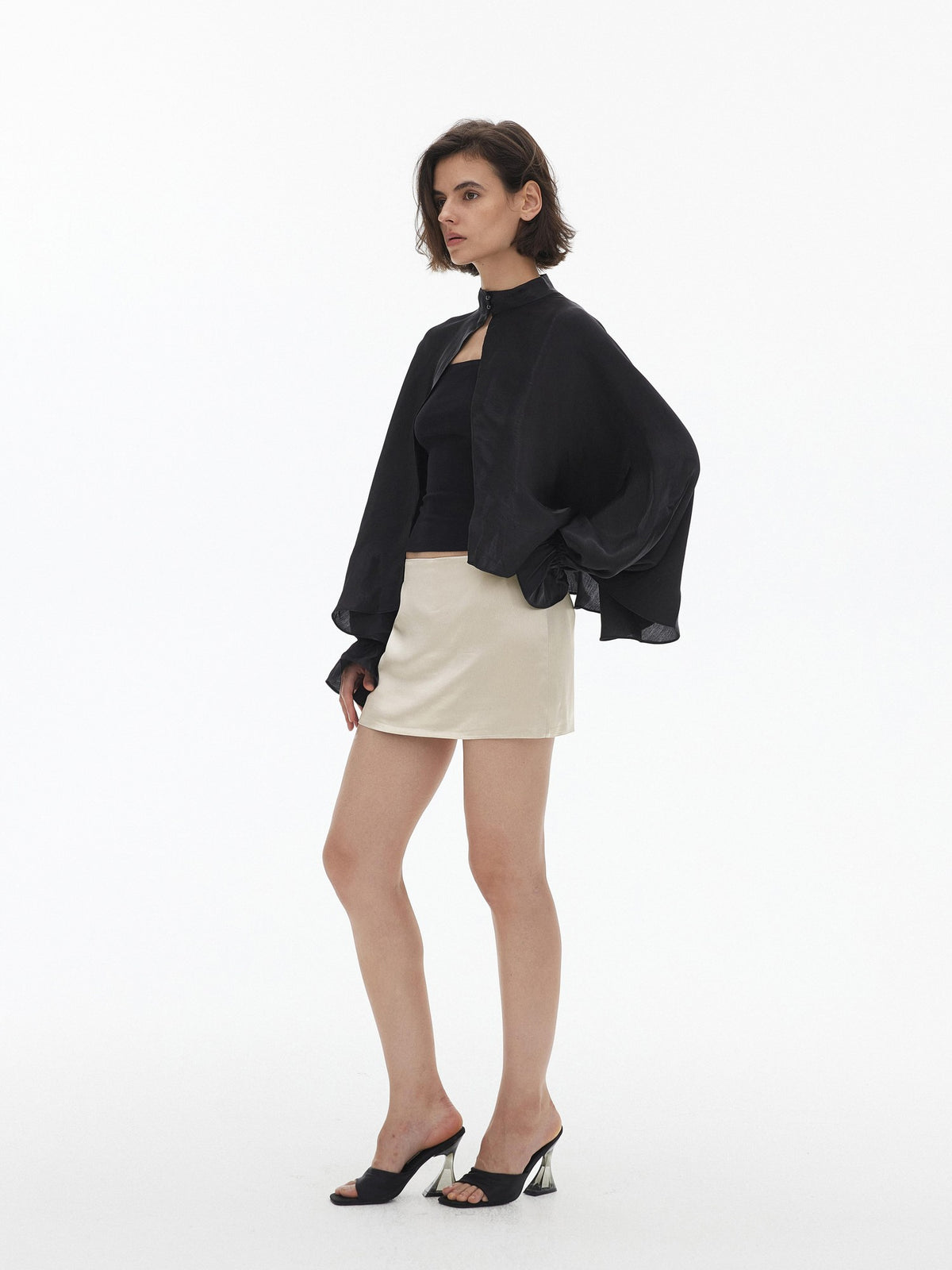 AFTADAWN Solid Lantern Sleeve Two Piece Women&