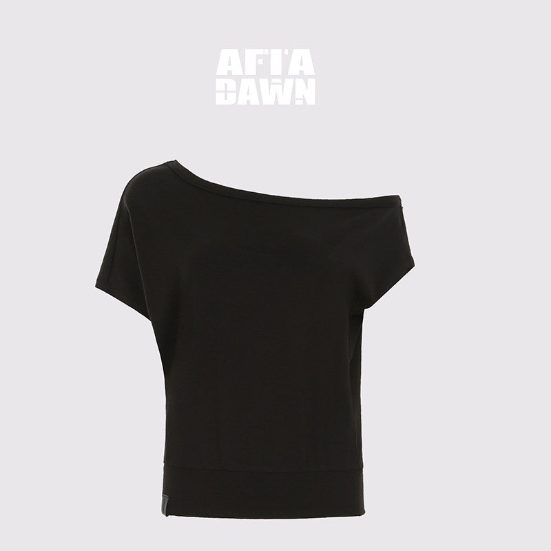 AFTADAWN_Solid_One_Shoulder_Asymmetric_Slim_Women&