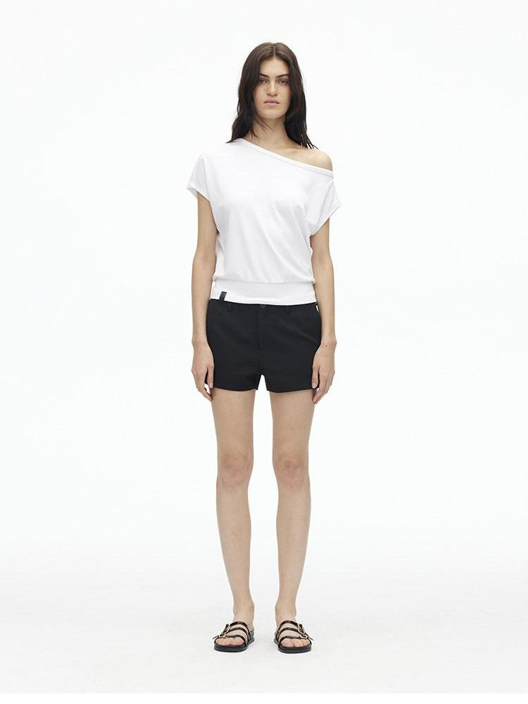 AFTADAWN Solid One Shoulder Asymmetric Slim Women&