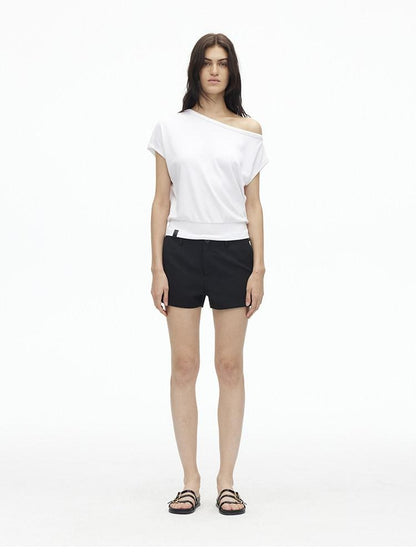 AFTADAWN Solid One Shoulder Asymmetric Slim Women&