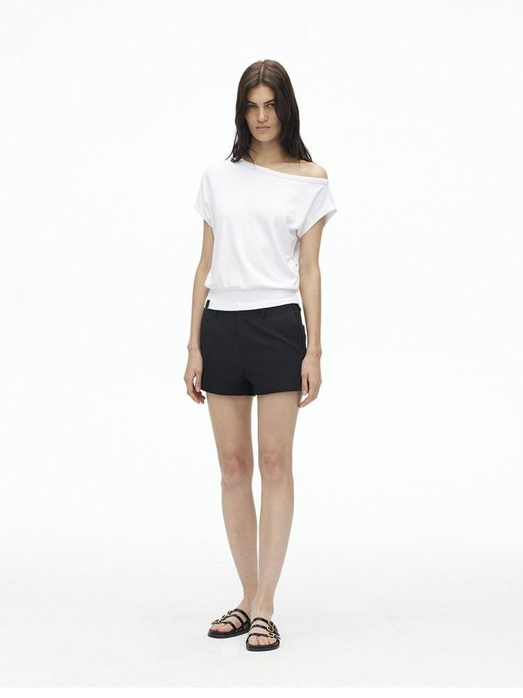 AFTADAWN Solid One Shoulder Asymmetric Slim Women&