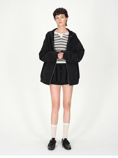 AFTADAWN Solid Oversized Hooded Pockets Women&