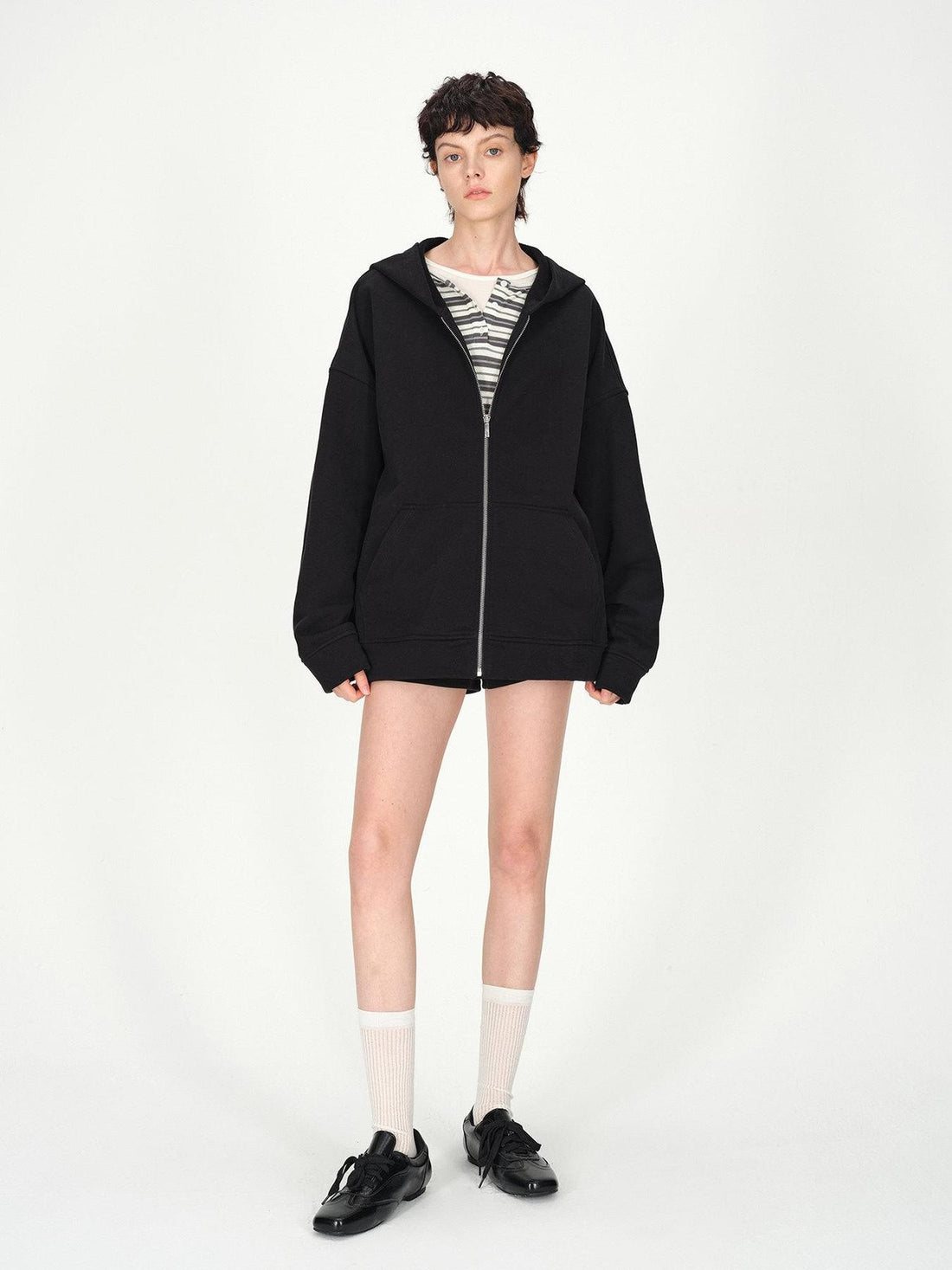 AFTADAWN Solid Oversized Hooded Pockets Women&