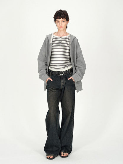 AFTADAWN Solid Oversized Hooded Pockets Women&