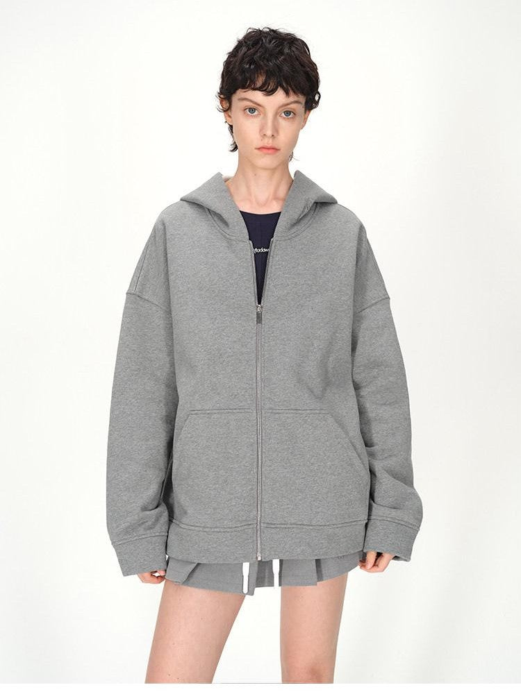 AFTADAWN Solid Oversized Hooded Pockets Women&