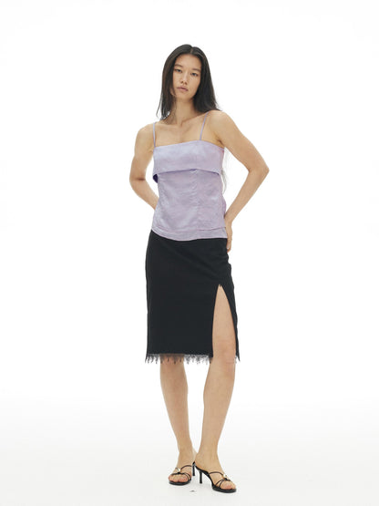 AFTADAWN Solid Purple Pleated Irregular Relaxed Women&