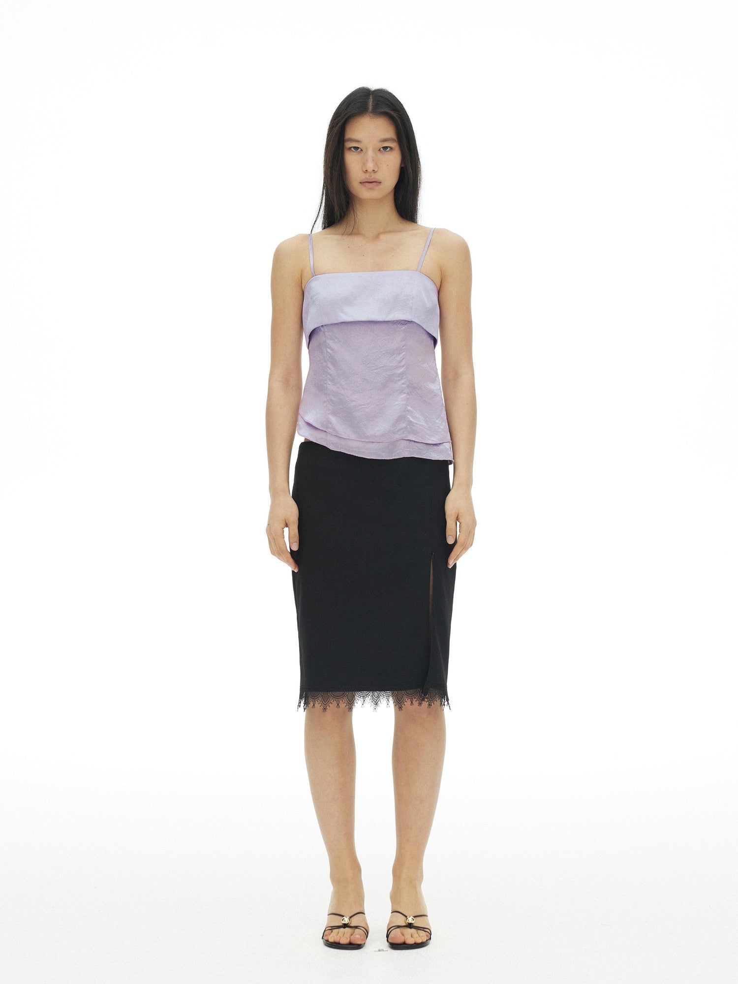 AFTADAWN Solid Purple Pleated Irregular Relaxed Women&