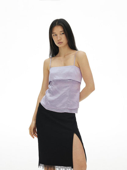 AFTADAWN Solid Purple Pleated Irregular Relaxed Women&