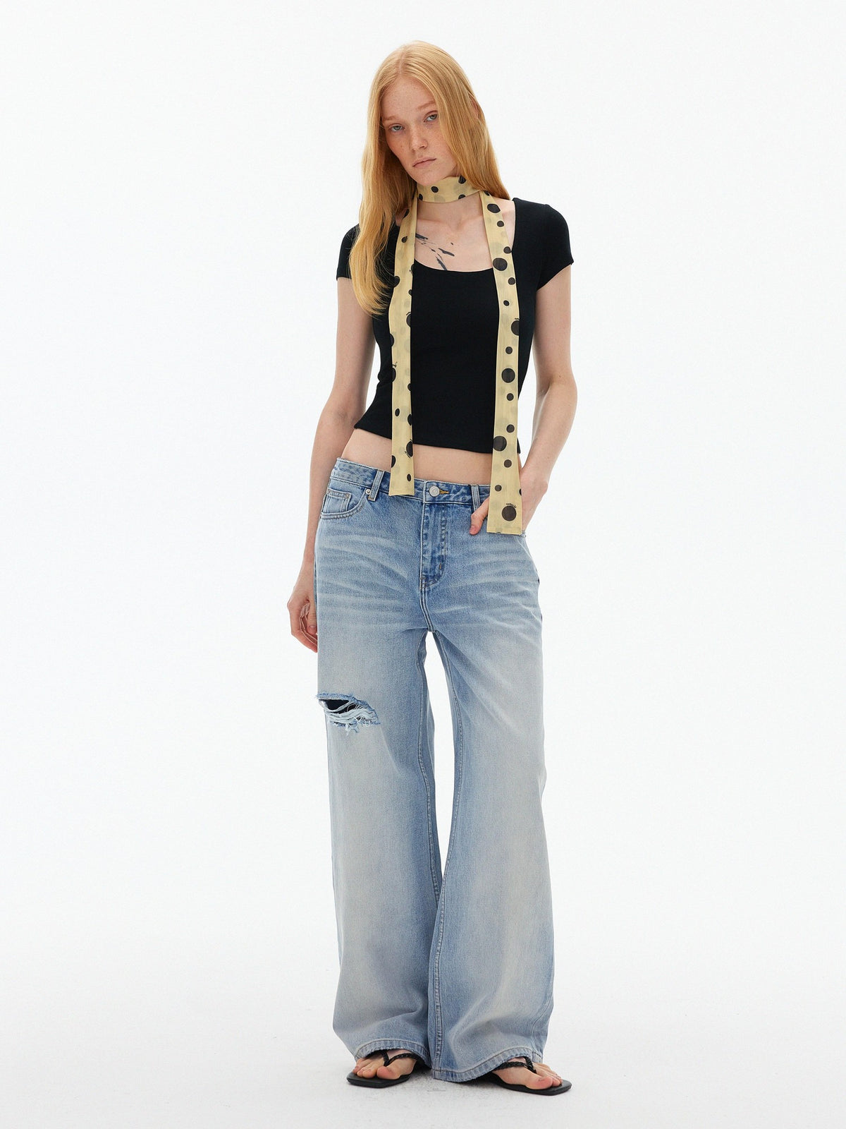 AFTADAWN Square Neck Halter Tie Fitted Short Sleeve Wool Blend Women&