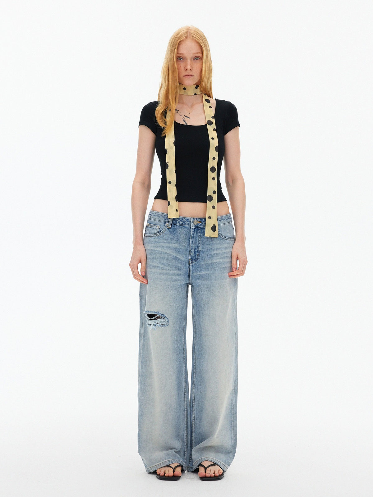 AFTADAWN Square Neck Halter Tie Fitted Short Sleeve Wool Blend Women&