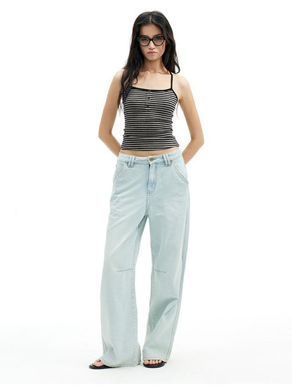 AFTADAWN Strappy Racerback Top Shorts Set With Stripe Detailing