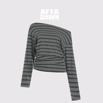 AFTADAWN_Striped_Asymmetric_One_Shoulder_Women&