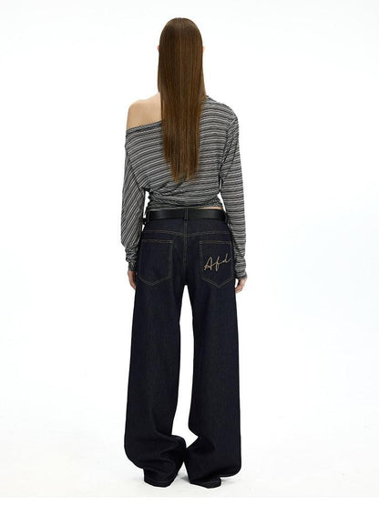 AFTADAWN Striped Asymmetrical One Shoulder Ruched Women&