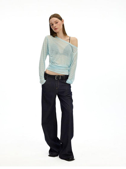 AFTADAWN Striped Asymmetrical One Shoulder Ruched Women&