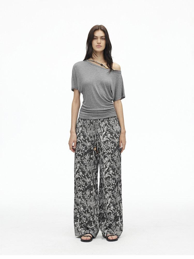 AFTADAWN Striped Beaded Halter Asymmetric Women&