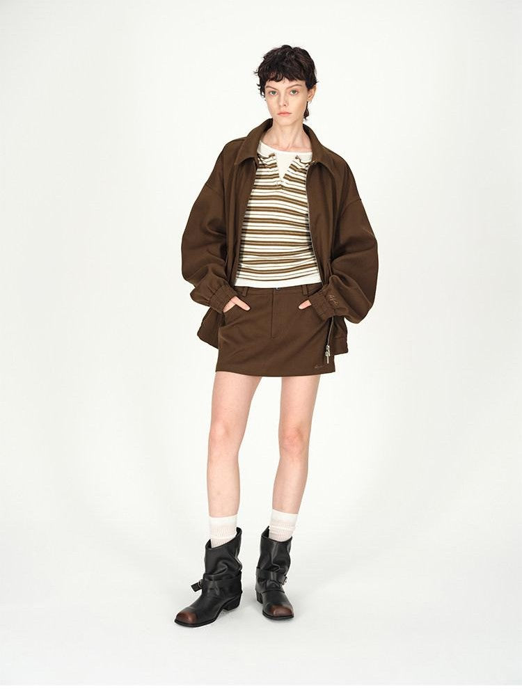 AFTADAWN Striped Colorblock Henley Layered Women&