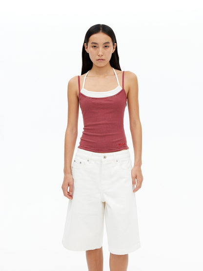 AFTADAWN Striped Colorblock Layered Halter Women&