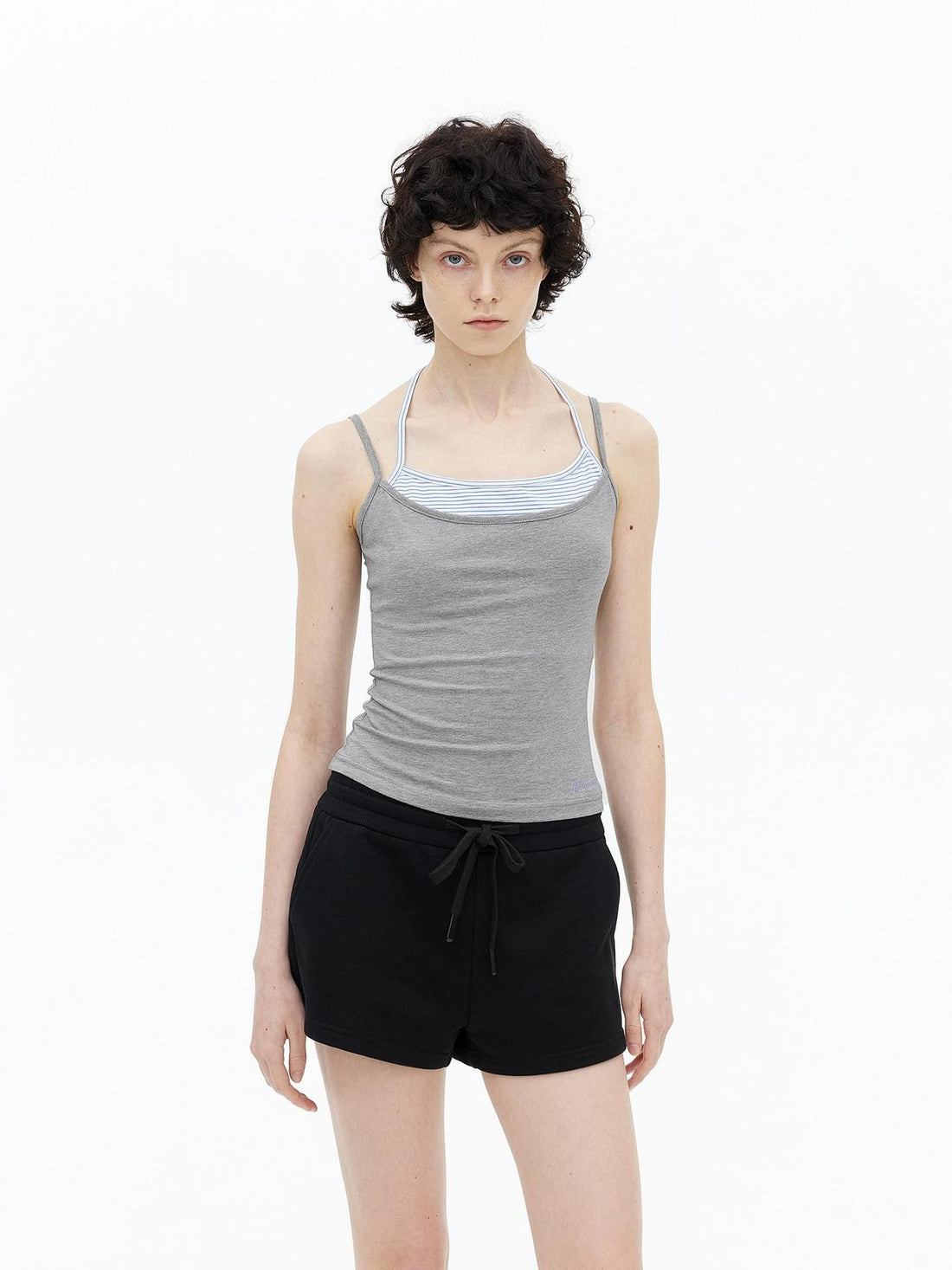 AFTADAWN Striped Colorblock Layered Halter Women&