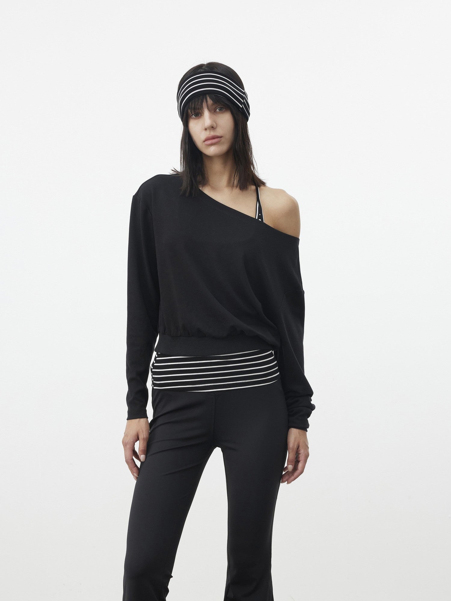 AFTADAWN Striped Cropped Halter Tie Women&
