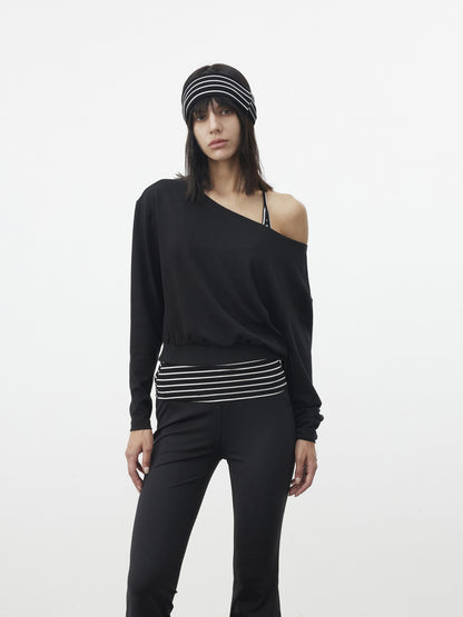 AFTADAWN Striped Cropped Halter Tie Women&