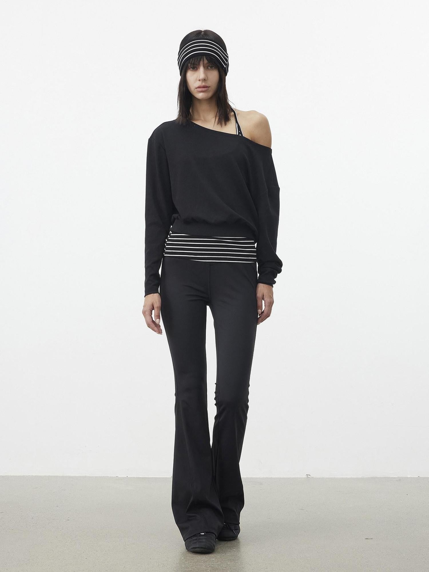 AFTADAWN Striped Cropped Halter Tie Women&