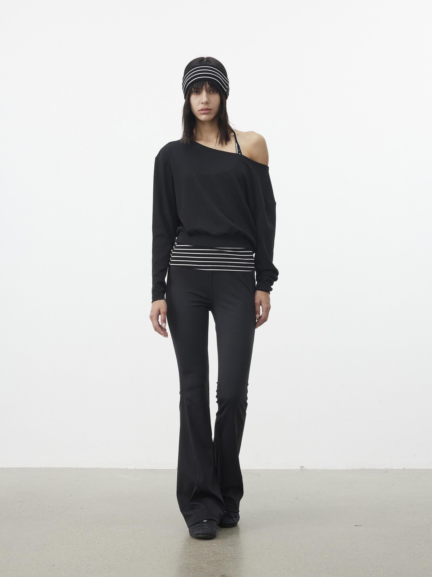 AFTADAWN Striped Cropped Halter Tie Women&