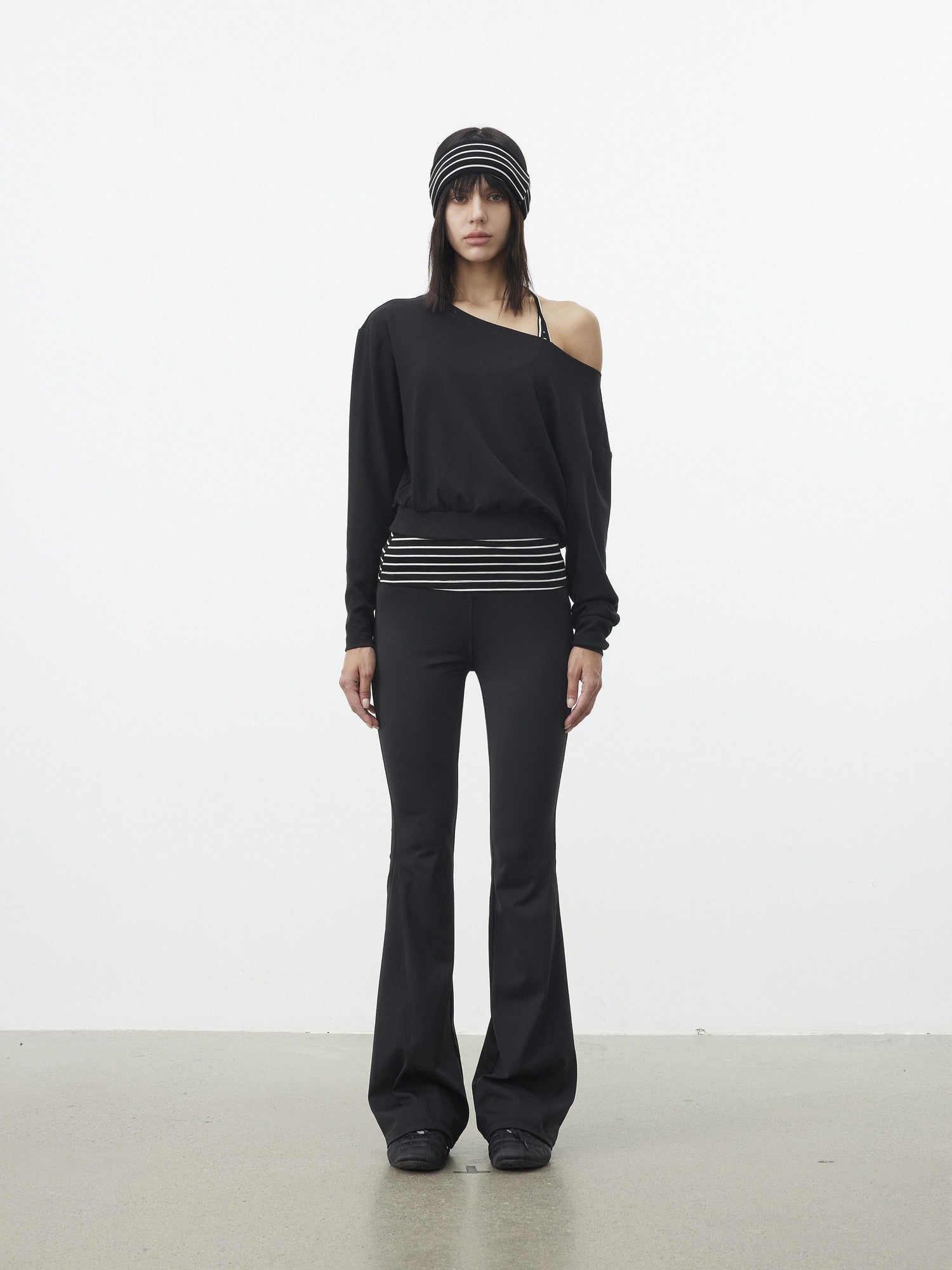 AFTADAWN Striped Cropped Halter Tie Women&