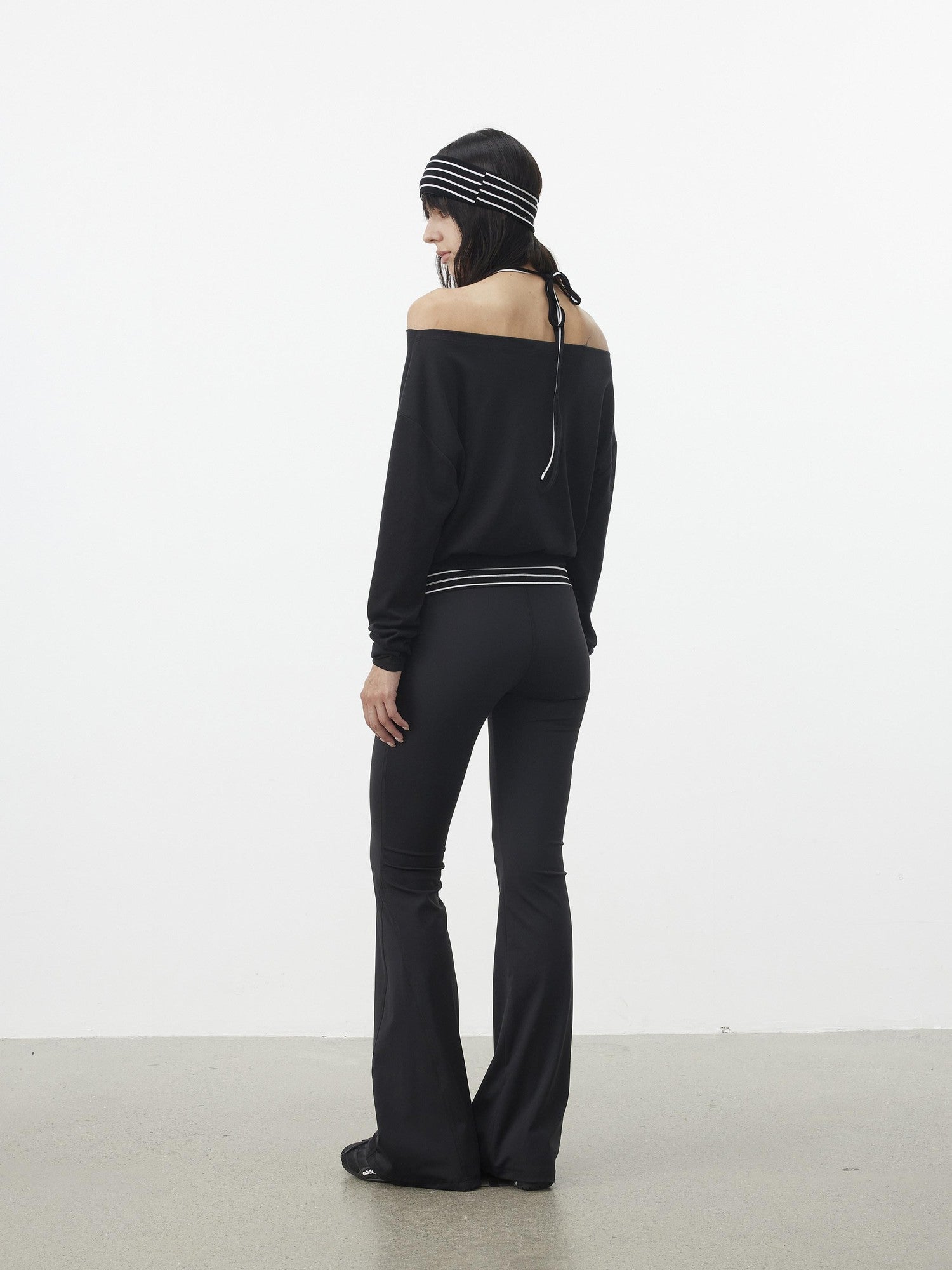 AFTADAWN Striped Cropped Halter Tie Women&
