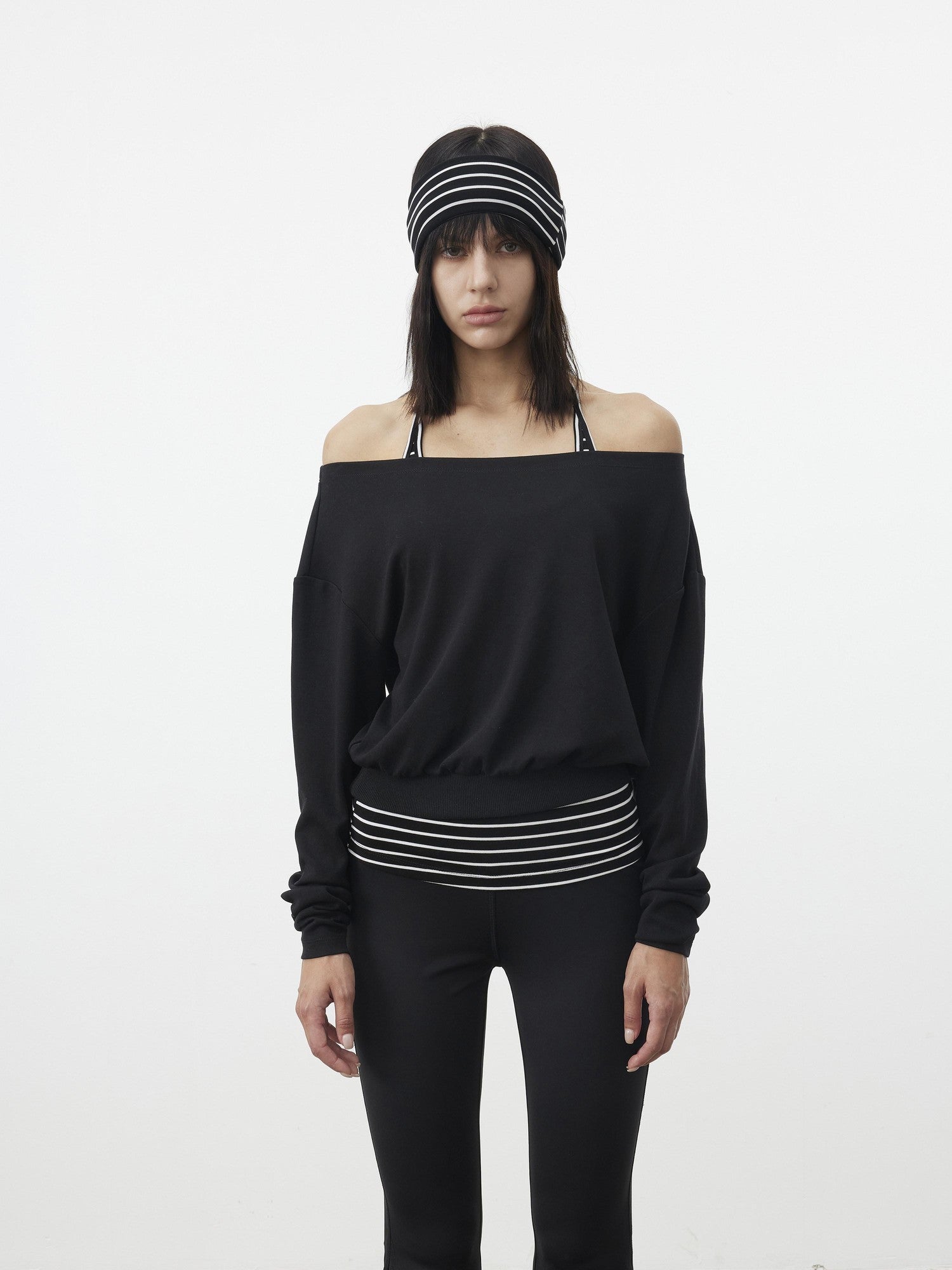 AFTADAWN Striped Cropped Halter Tie Women&