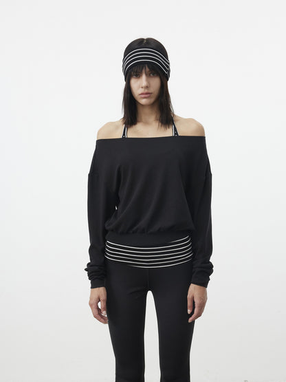 AFTADAWN Striped Cropped Halter Tie Women&
