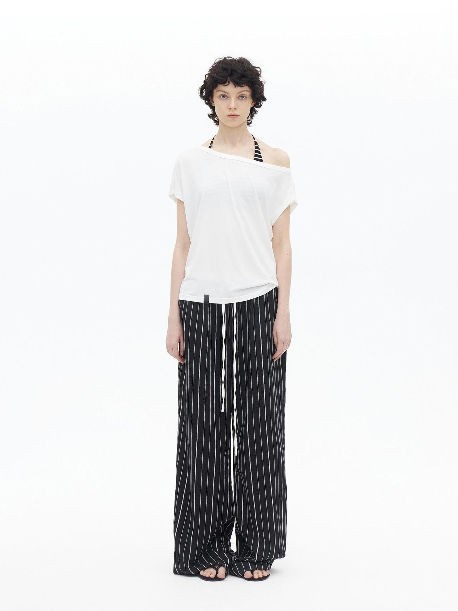 AFTADAWN Striped Halter Tie Cami Women&