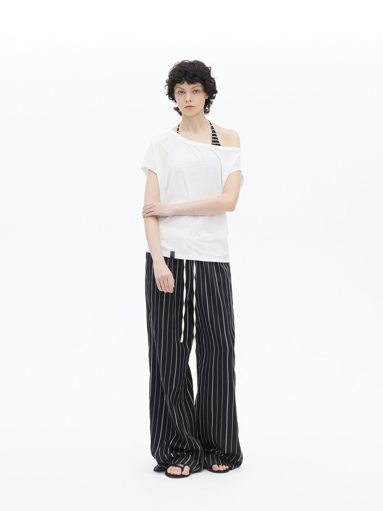 AFTADAWN Striped Halter Tie Cami Women&