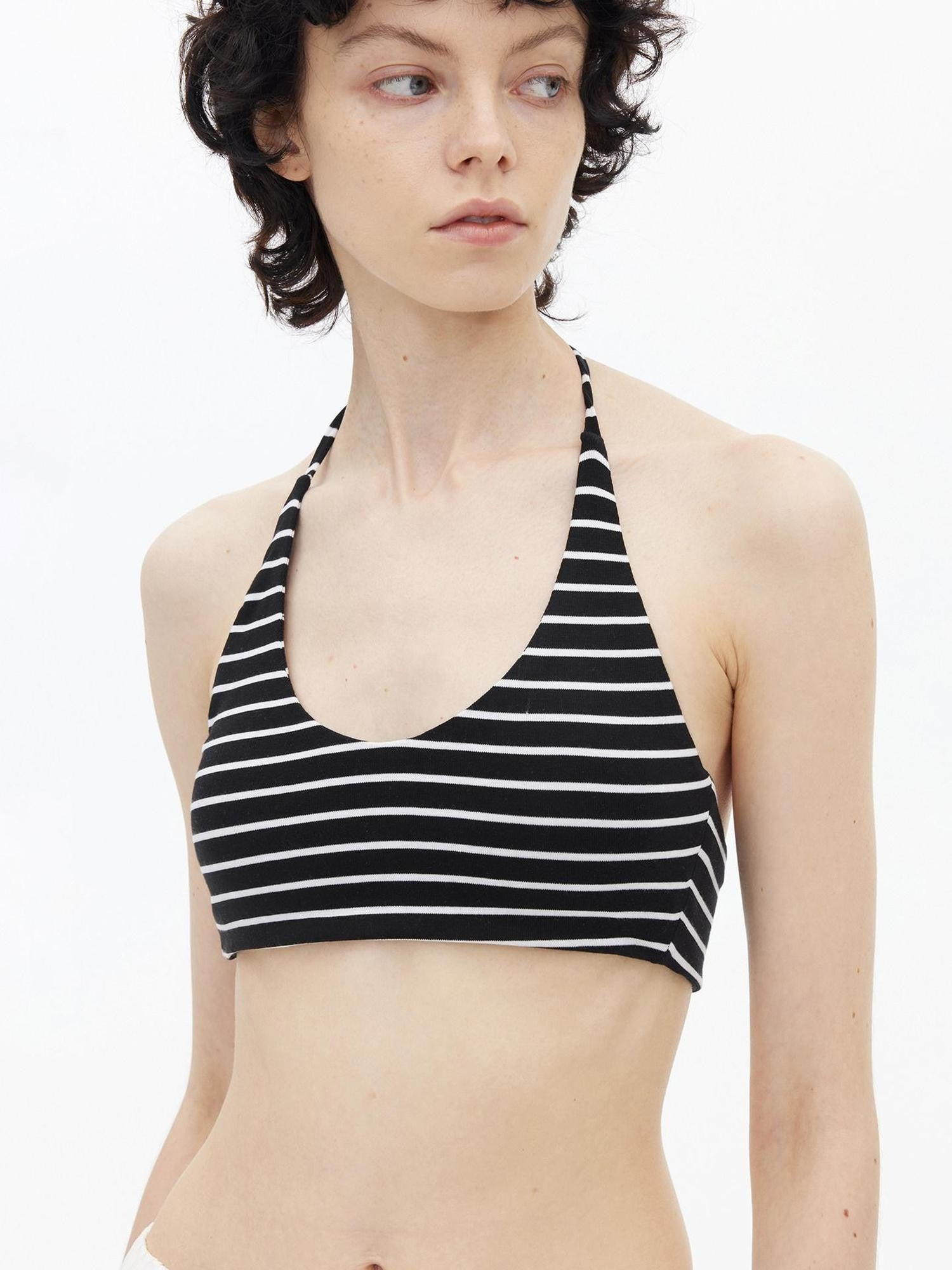 AFTADAWN Striped Halter Tie Cami Women&