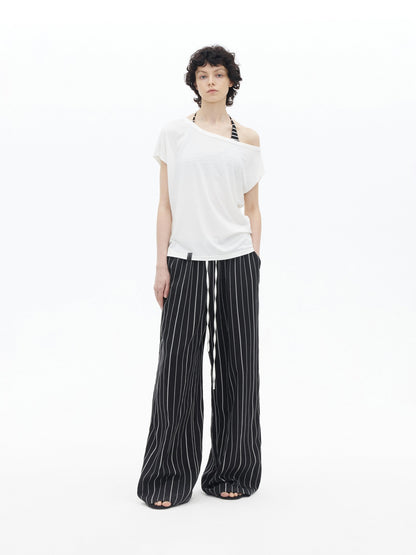 AFTADAWN Striped Halter Tie Cami Women&