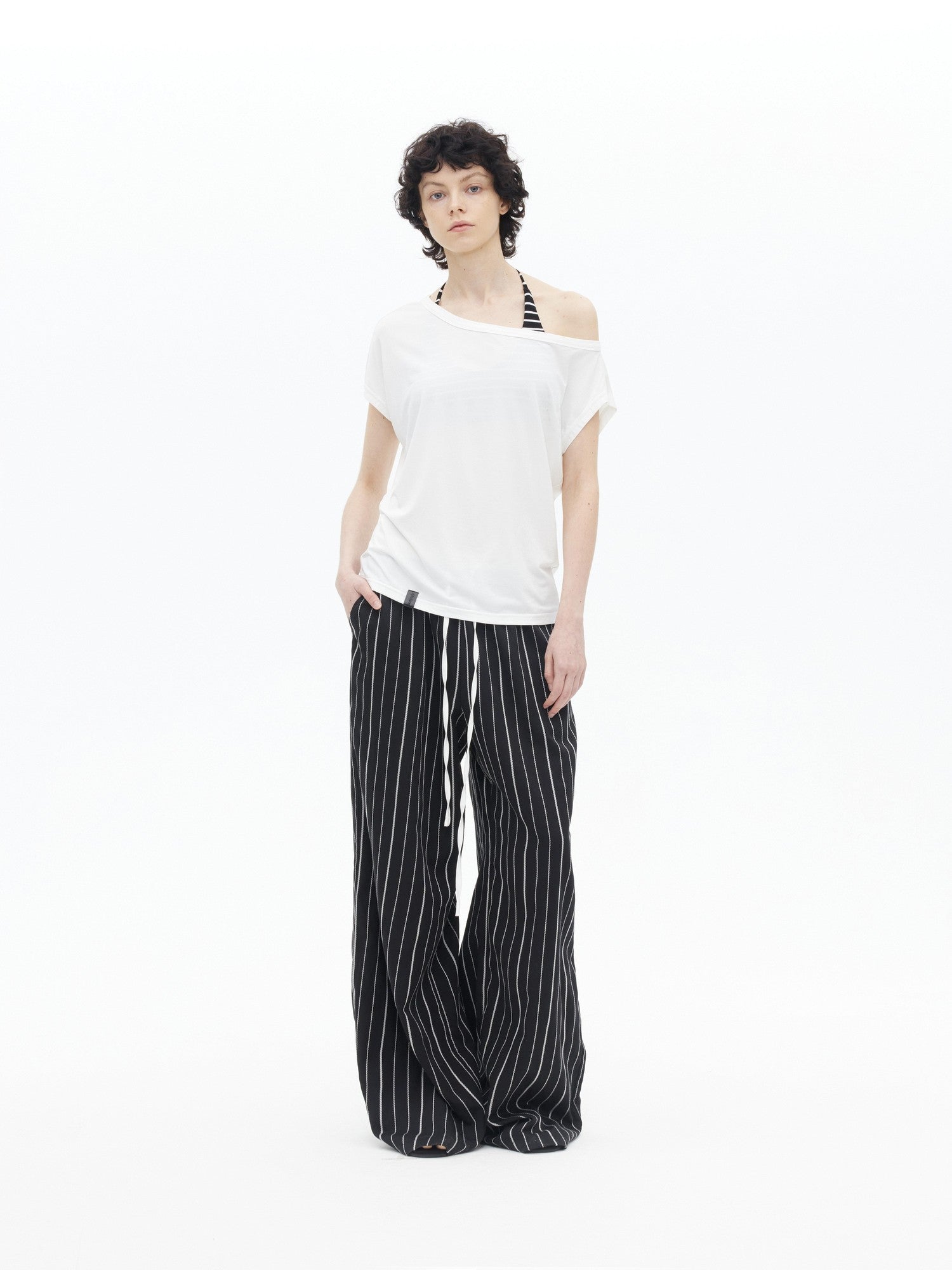 AFTADAWN Striped Halter Tie Cami Women&
