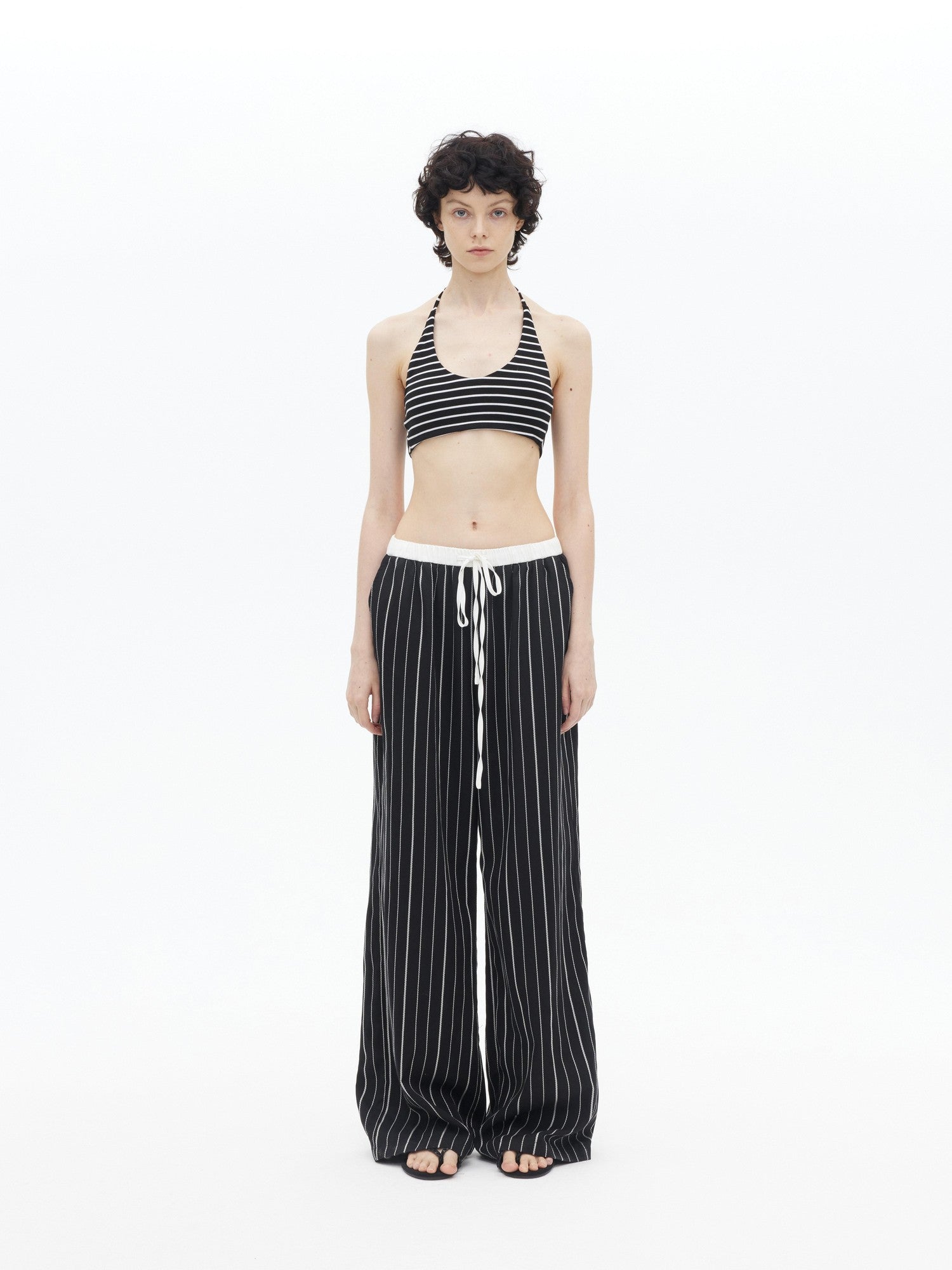 AFTADAWN Striped Halter Tie Cami Women&